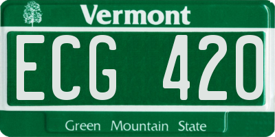 VT license plate ECG420