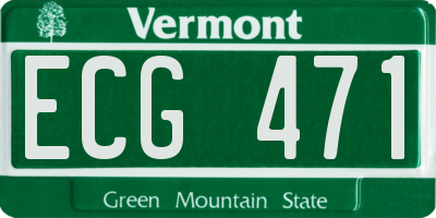 VT license plate ECG471