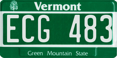 VT license plate ECG483