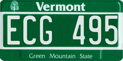 VT license plate ECG495