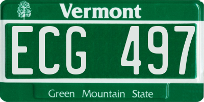 VT license plate ECG497