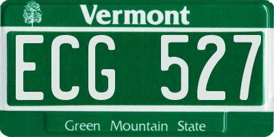VT license plate ECG527