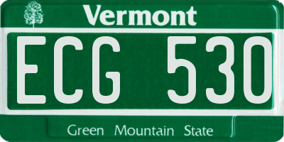 VT license plate ECG530