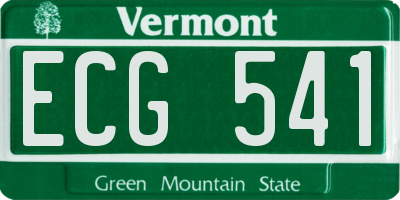 VT license plate ECG541