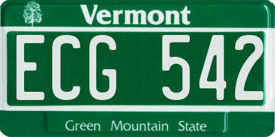 VT license plate ECG542