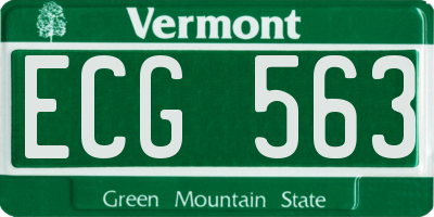 VT license plate ECG563