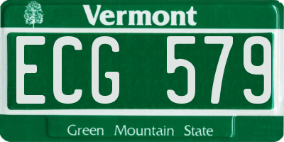 VT license plate ECG579
