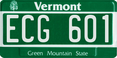 VT license plate ECG601