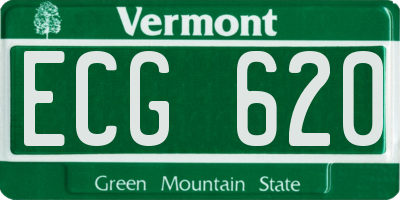 VT license plate ECG620