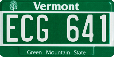 VT license plate ECG641