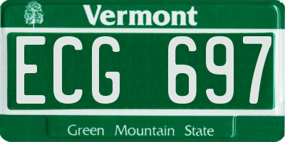 VT license plate ECG697