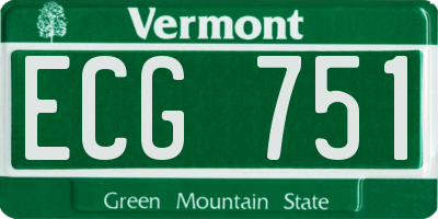 VT license plate ECG751