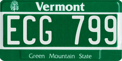 VT license plate ECG799