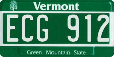 VT license plate ECG912