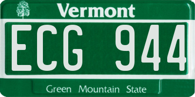 VT license plate ECG944
