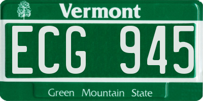 VT license plate ECG945