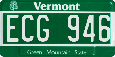 VT license plate ECG946