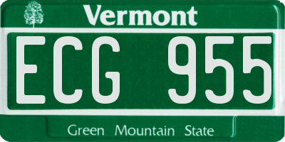 VT license plate ECG955