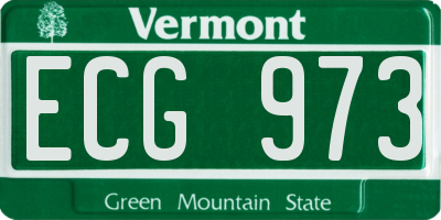 VT license plate ECG973