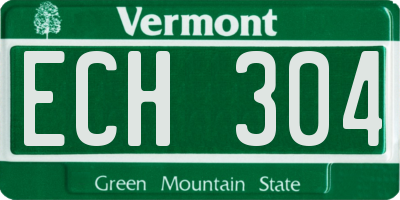 VT license plate ECH304