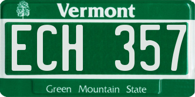 VT license plate ECH357