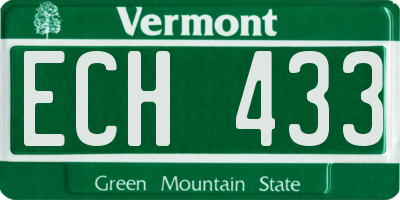 VT license plate ECH433