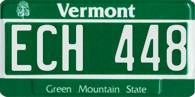 VT license plate ECH448