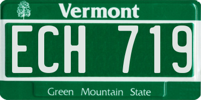VT license plate ECH719