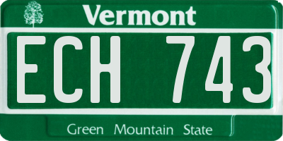 VT license plate ECH743