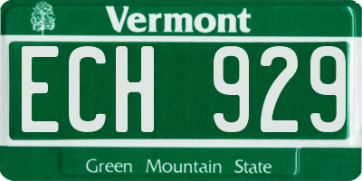 VT license plate ECH929