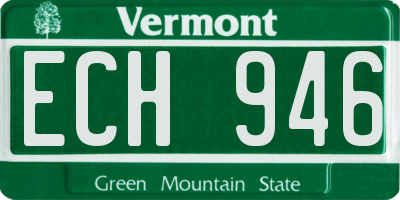 VT license plate ECH946