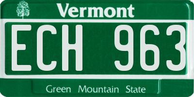 VT license plate ECH963