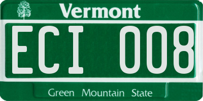 VT license plate ECI008