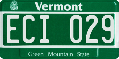 VT license plate ECI029