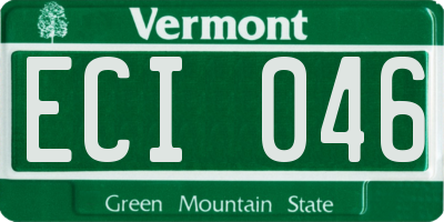 VT license plate ECI046