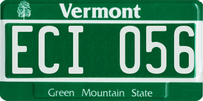 VT license plate ECI056