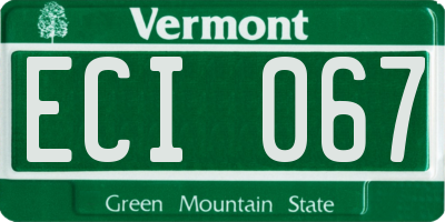 VT license plate ECI067