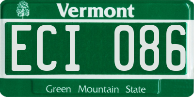 VT license plate ECI086