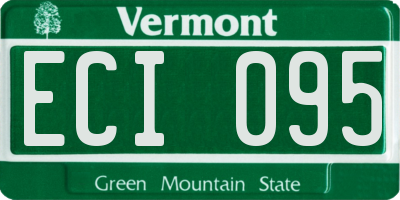 VT license plate ECI095
