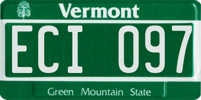 VT license plate ECI097