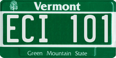 VT license plate ECI101