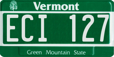 VT license plate ECI127