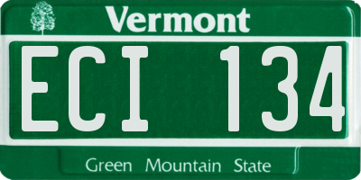 VT license plate ECI134