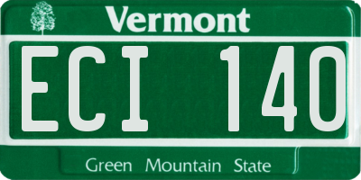 VT license plate ECI140