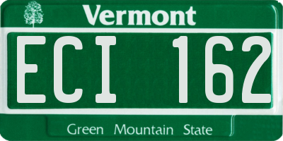 VT license plate ECI162