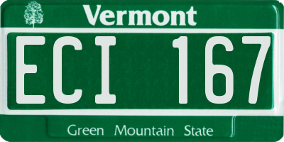 VT license plate ECI167