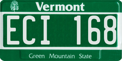 VT license plate ECI168