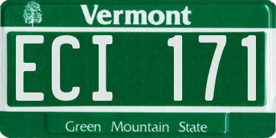 VT license plate ECI171