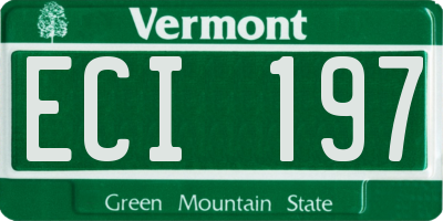 VT license plate ECI197