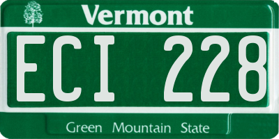 VT license plate ECI228